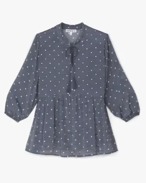 Aria Babydoll Tunic | Navy / White