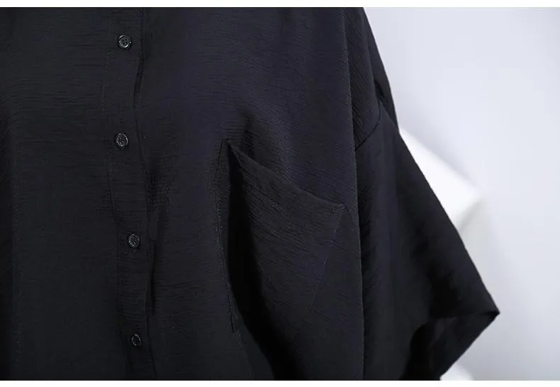 Asymmetrical Black Ruffled Blouse | Millennials