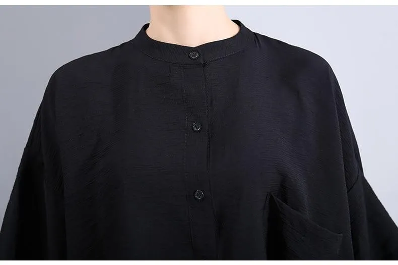 Asymmetrical Black Ruffled Blouse | Millennials