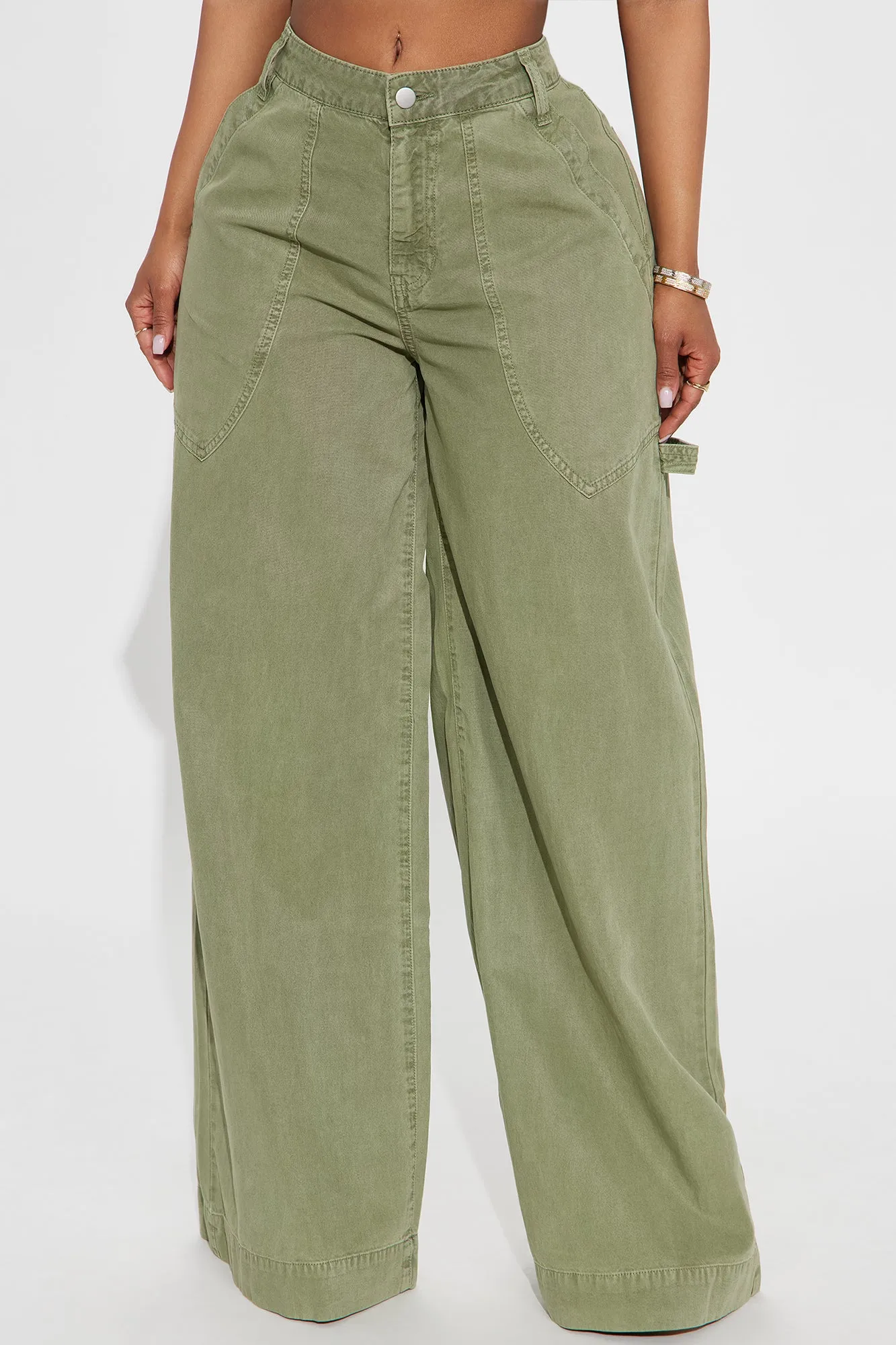 Aubrey Wide Leg Pant - Olive