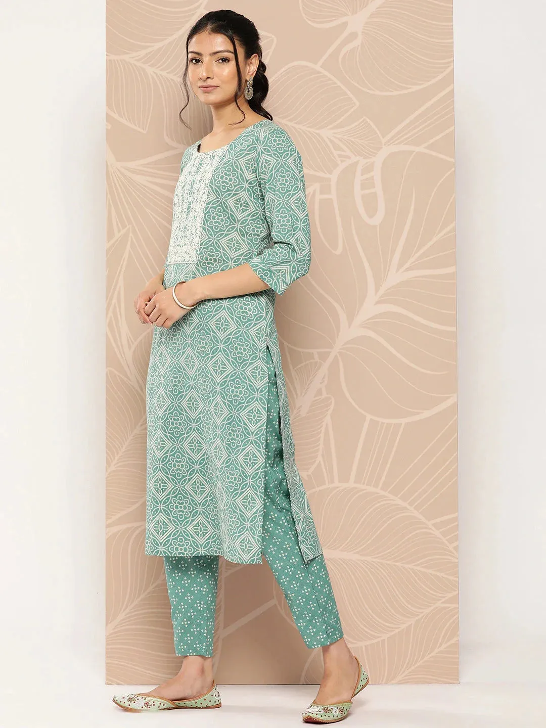 Bandhani Cotton Kurta Dupatta Set
