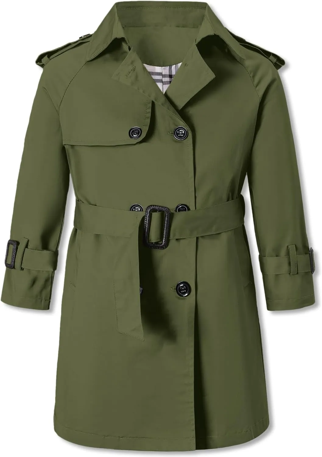 Betusline Boys Waterproof Trench Coat Double Breasted Classic Belted Outwear Jacket Dress Coats
