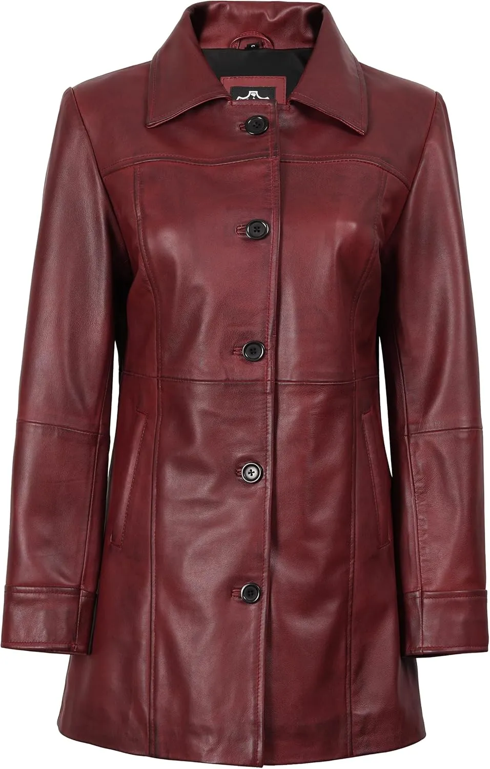 Blingsoul Womens Leather Jacket - Vintage Style Long Leather Jacket Women