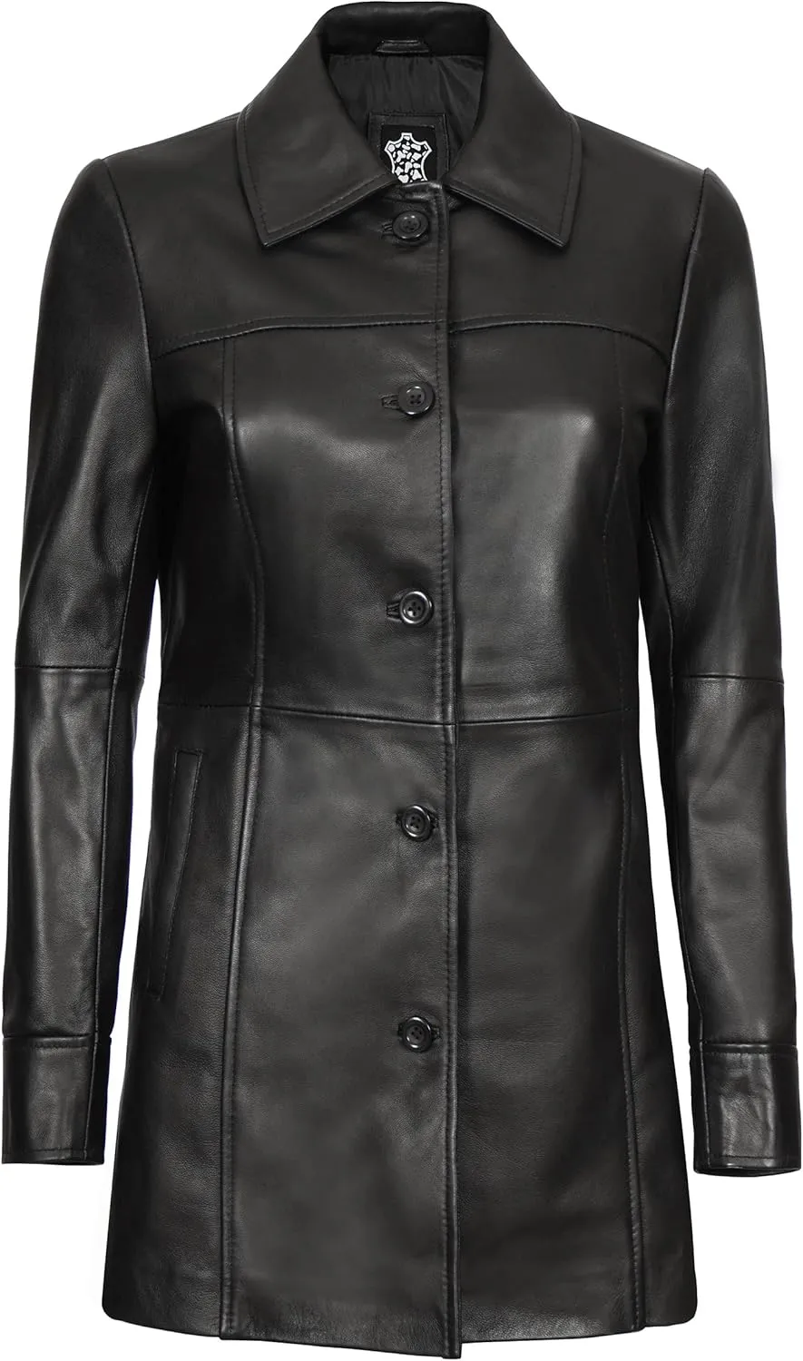 Blingsoul Womens Leather Jacket - Vintage Style Long Leather Jacket Women