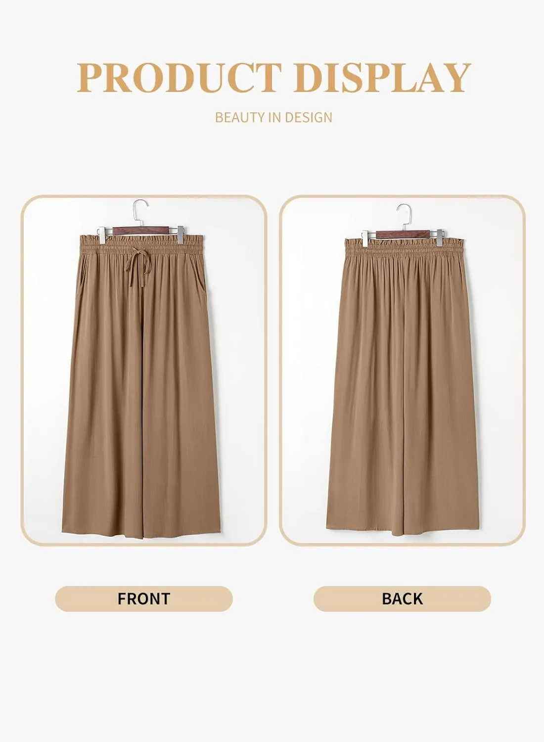 Eytino Womens Plus Size Wide Leg Pants Casual Elastic High Waist Flowy Pants Drawstring Palazzo Pants with Pockets(1X-5X)
