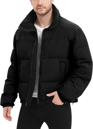 Flygo Men Puffer Jacket Winter Coats Water Resistant Long Sleeve Zip Up Lightweight Quilted Down Jackets