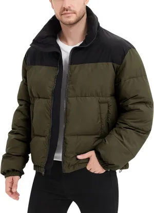 Flygo Men Puffer Jacket Winter Coats Water Resistant Long Sleeve Zip Up Lightweight Quilted Down Jackets