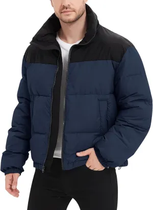 Flygo Men Puffer Jacket Winter Coats Water Resistant Long Sleeve Zip Up Lightweight Quilted Down Jackets