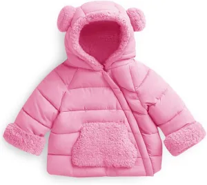 Haloumoning Baby Girls Winter Down Coats Kids Fleece Bear Hoods Light Puffer Padded Jacket Fashion Outerwear