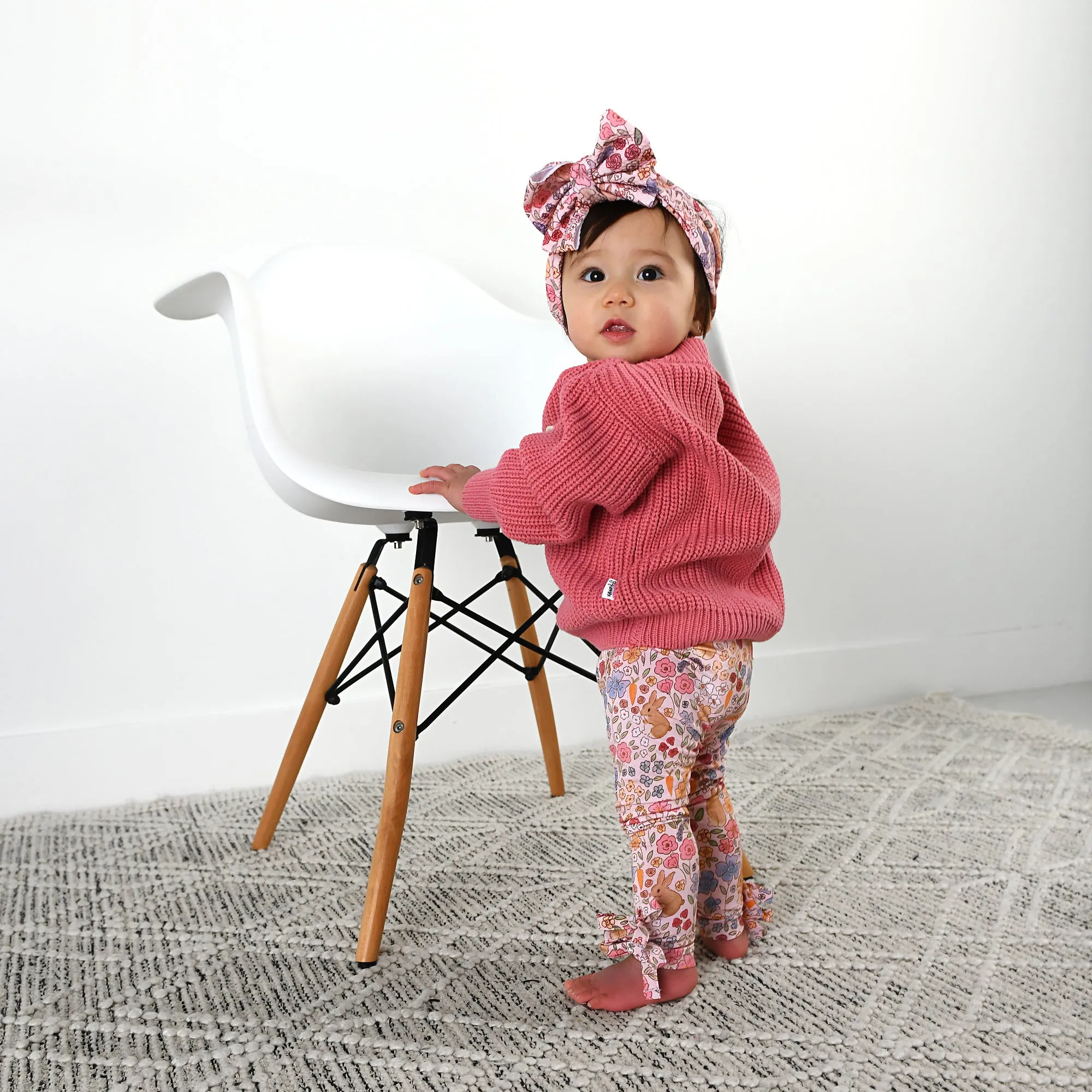 Meadow Floral Bunny BOW LEGGINGS