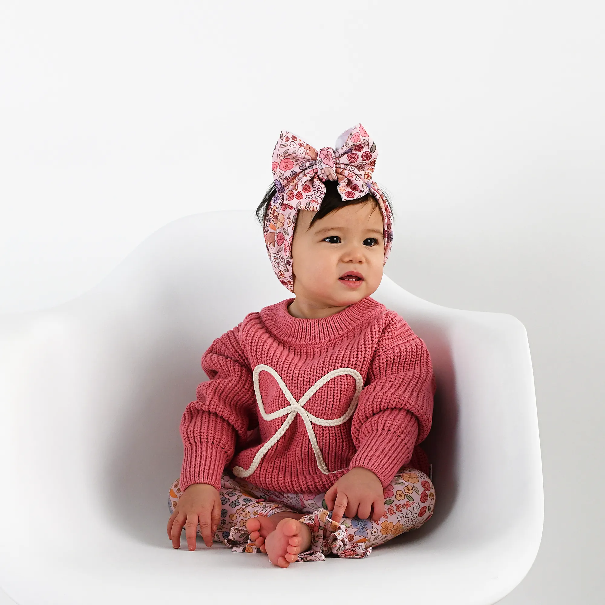 Meadow Floral Bunny BOW LEGGINGS