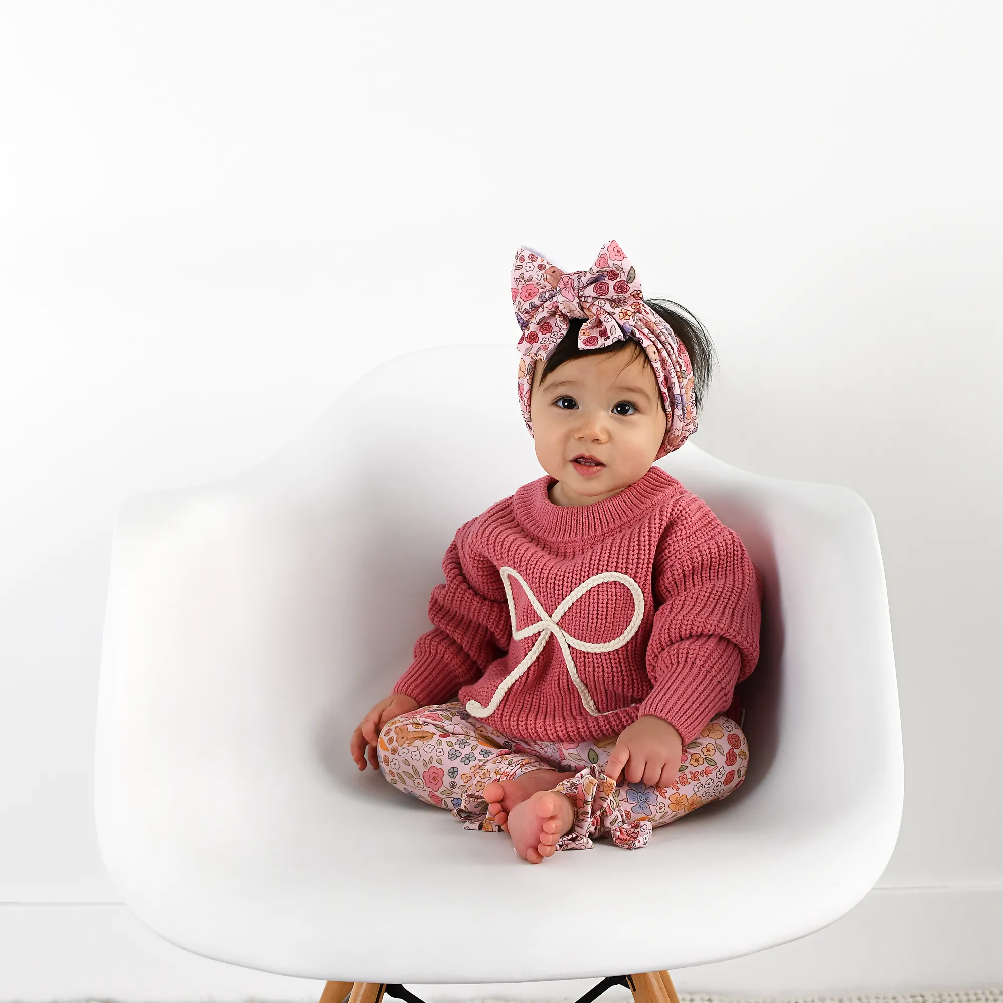 Meadow Floral Bunny BOW LEGGINGS