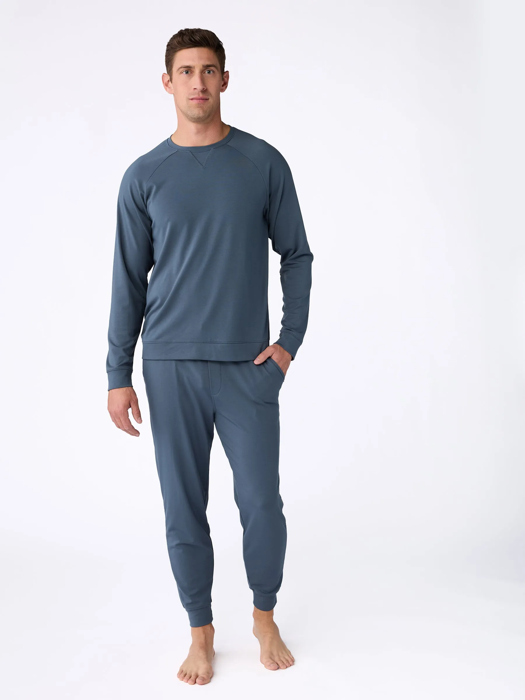 Men's Brushed Bamboo Pullover Crew