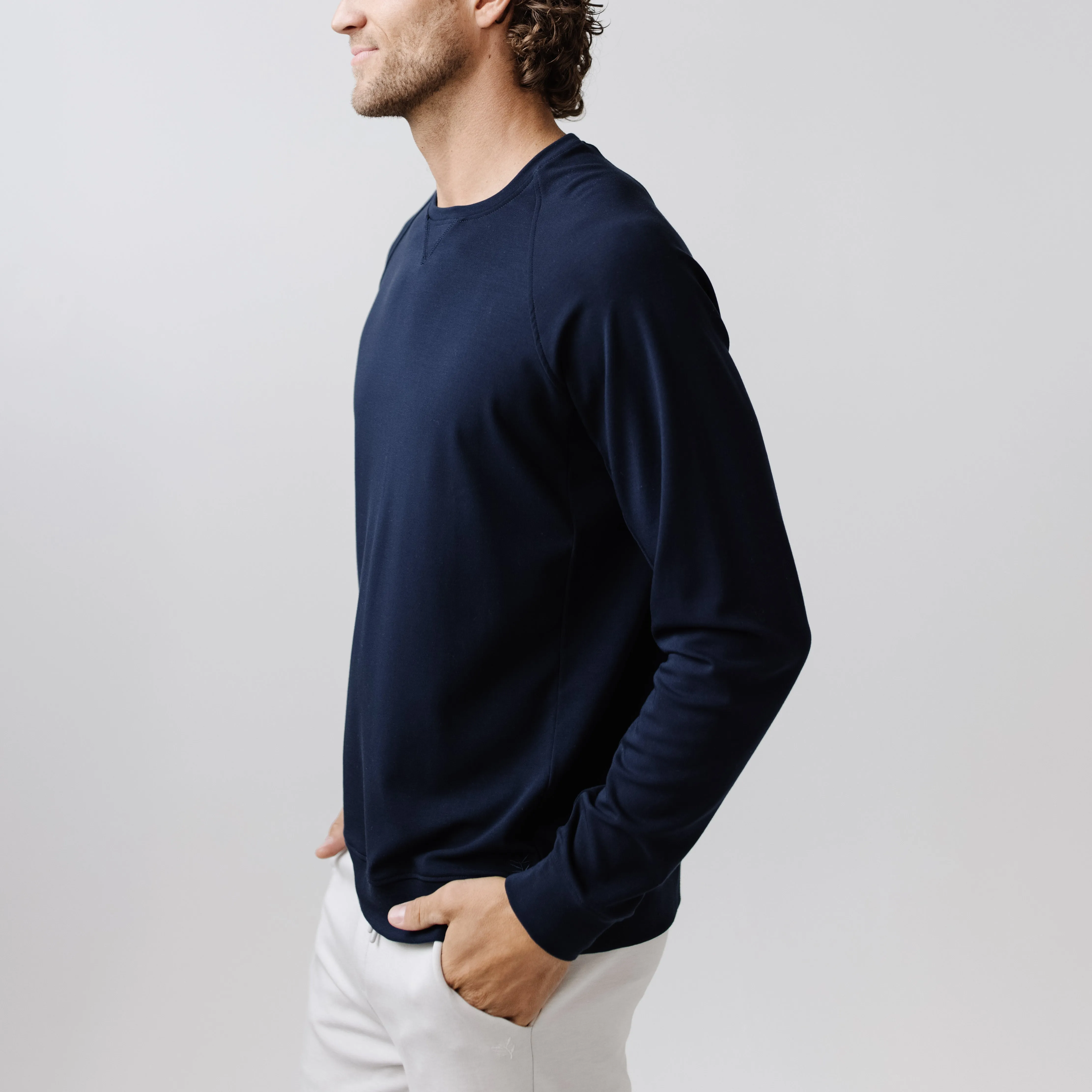 Men's Brushed Bamboo Pullover Crew