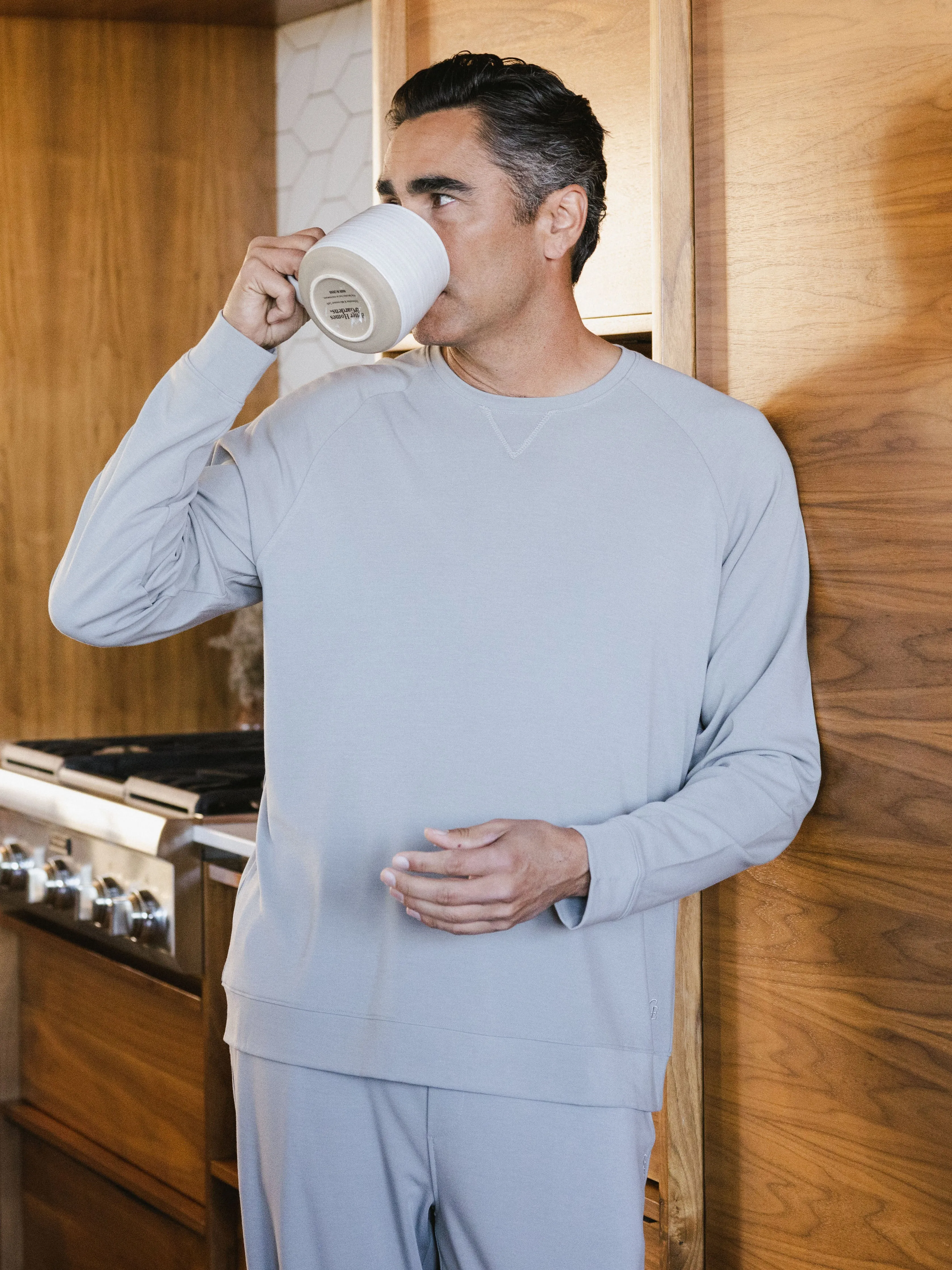 Men's Brushed Bamboo Pullover Crew