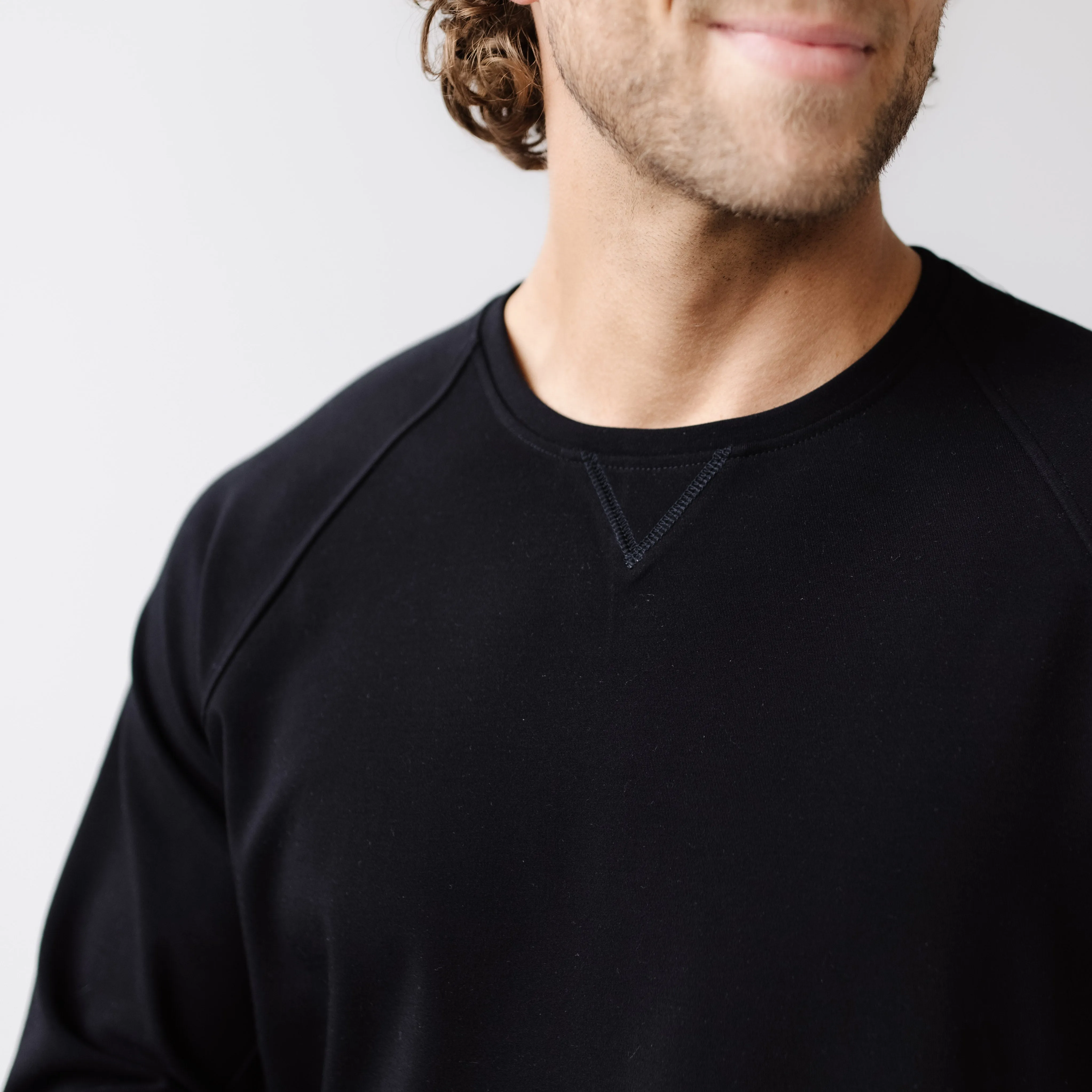 Men's Brushed Bamboo Pullover Crew