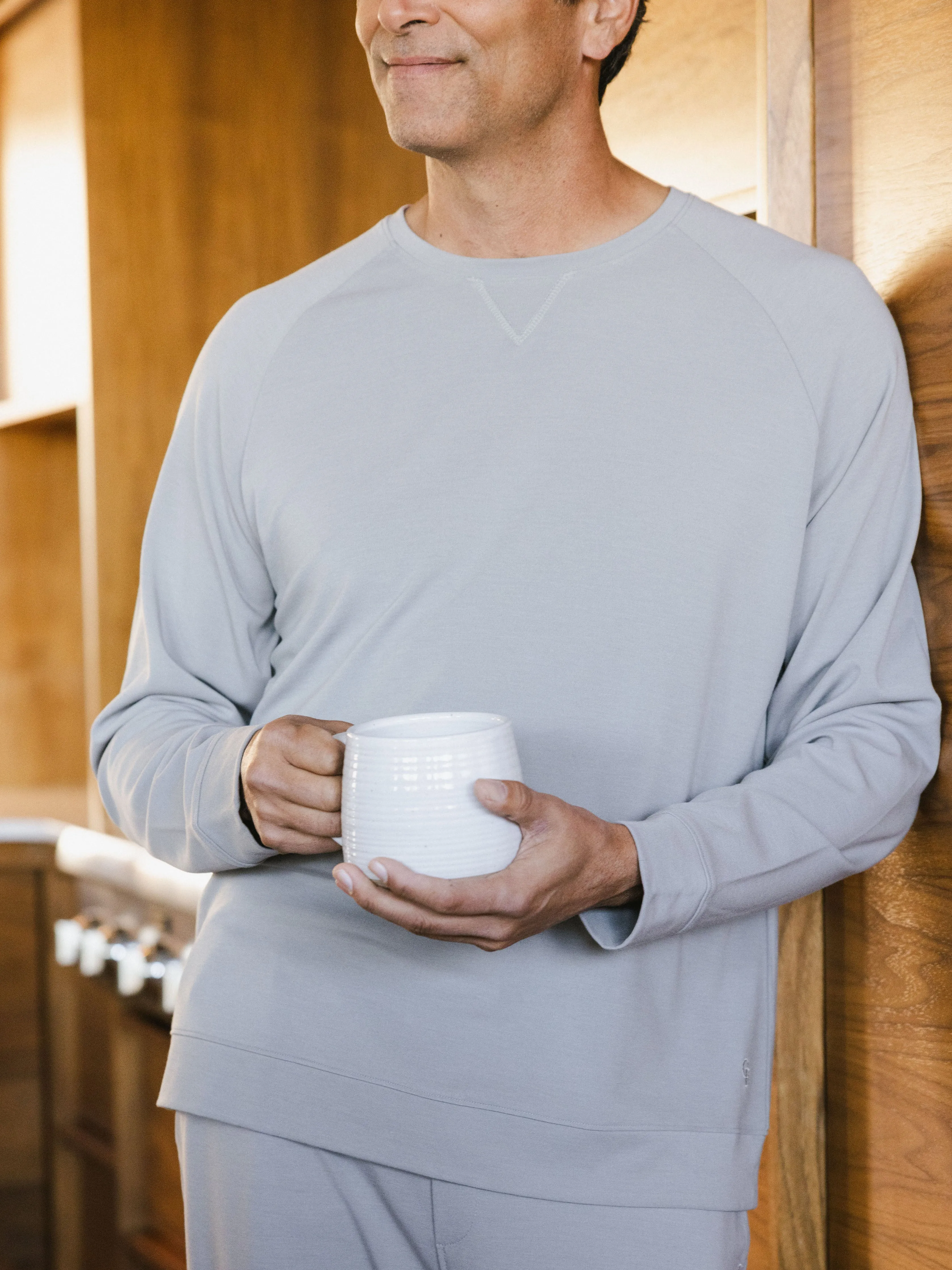 Men's Brushed Bamboo Pullover Crew