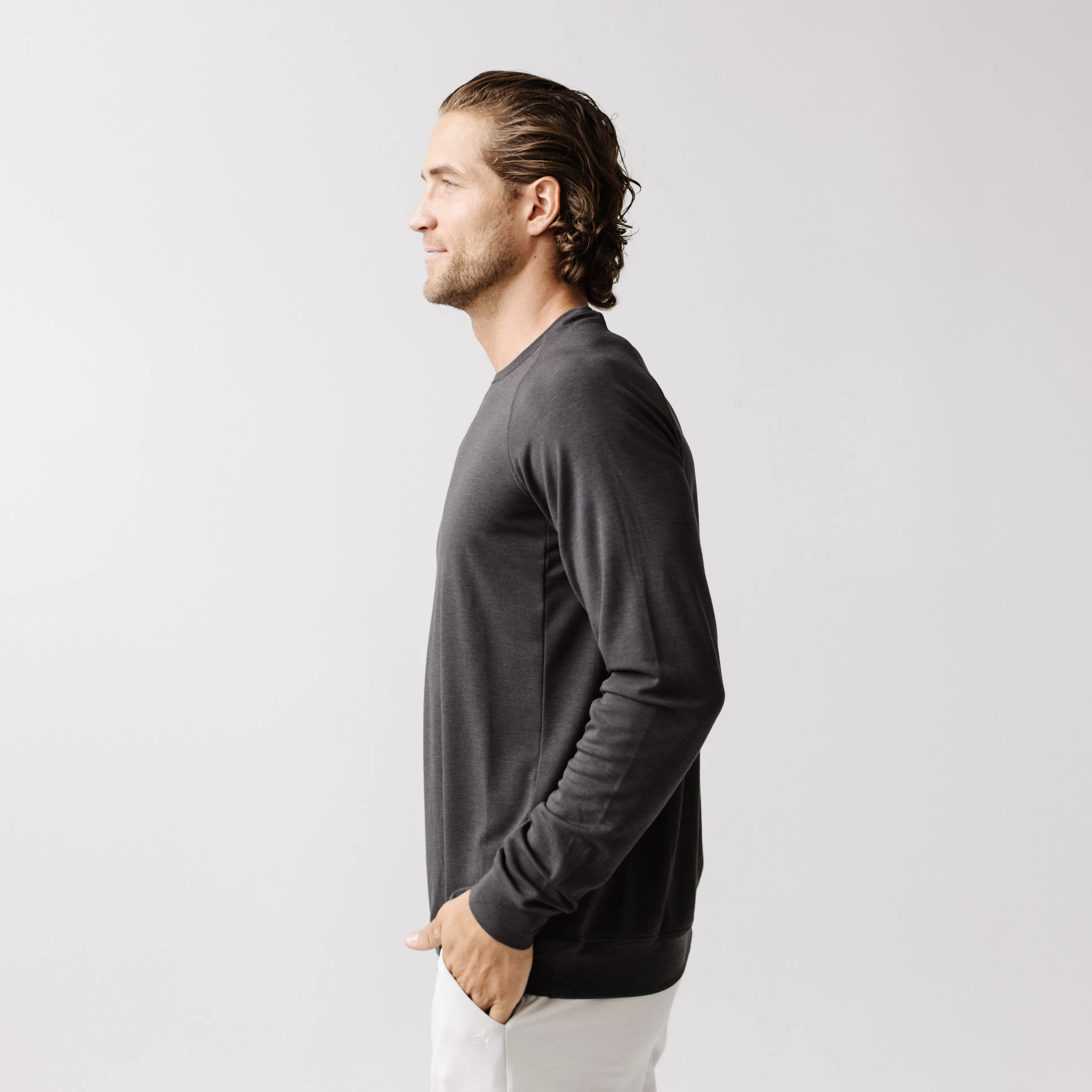 Men's Brushed Bamboo Pullover Crew