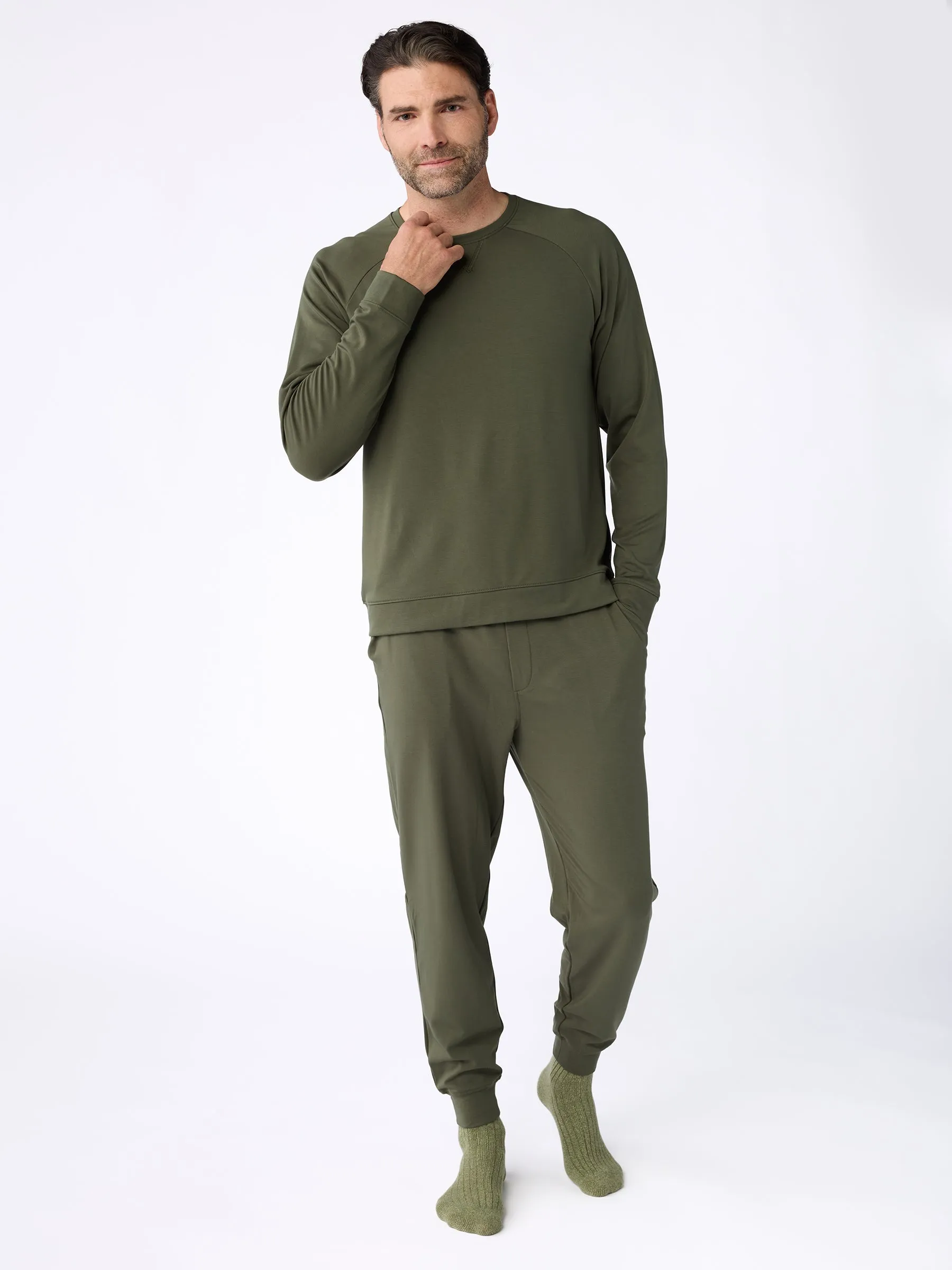 Men's Brushed Bamboo Pullover Crew