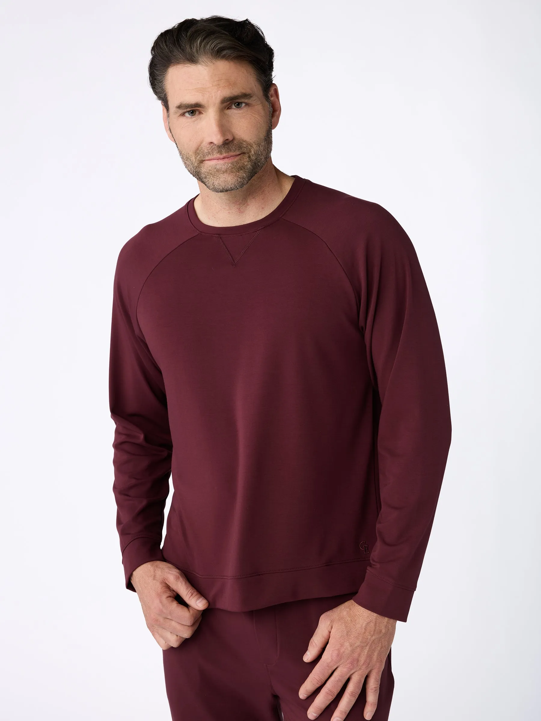 Men's Brushed Bamboo Pullover Crew