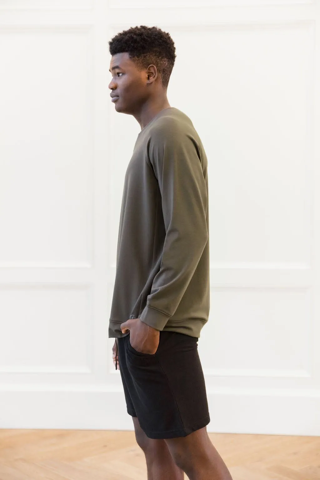 Men's Brushed Bamboo Pullover Crew