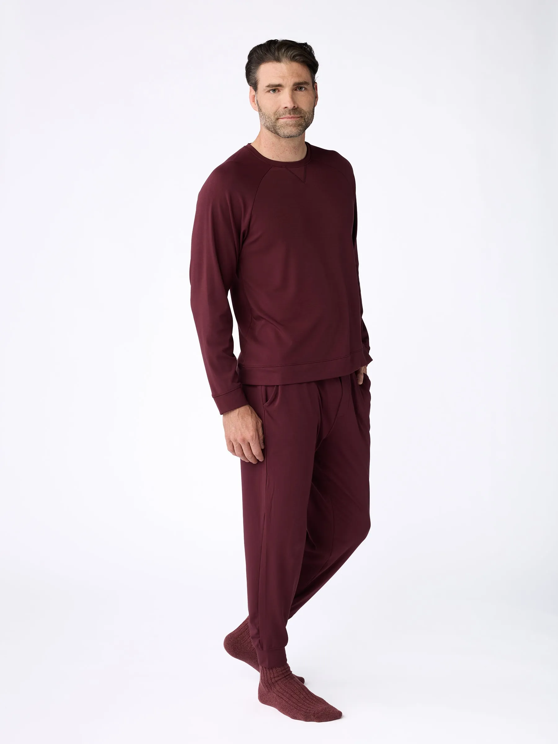 Men's Brushed Bamboo Pullover Crew