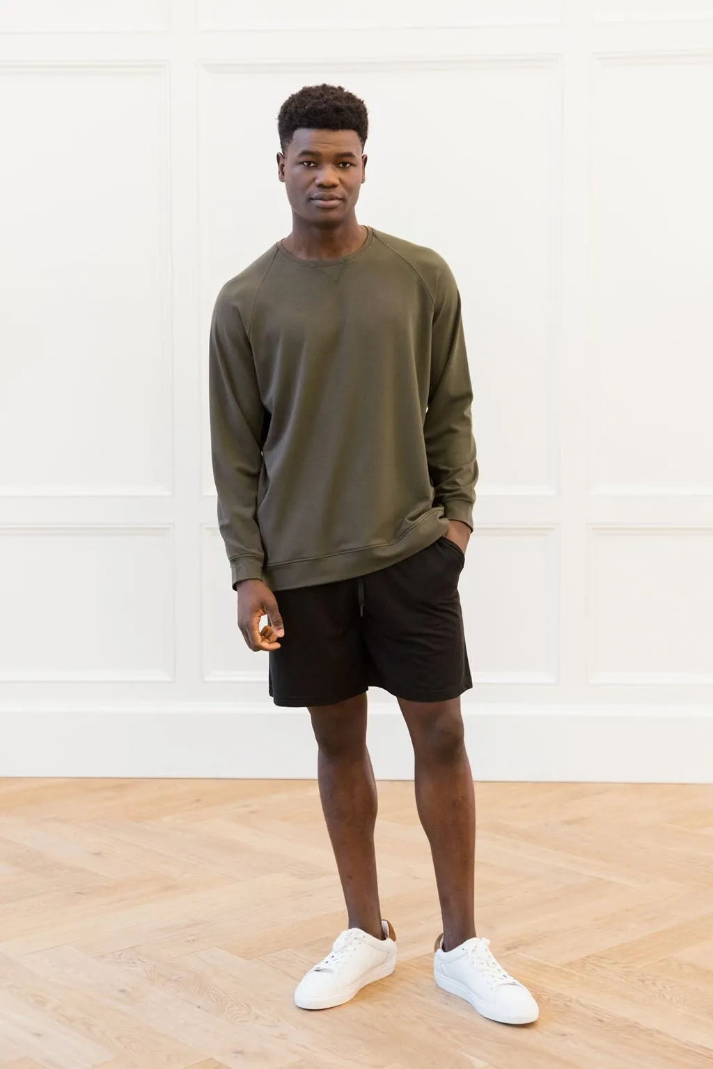Men's Brushed Bamboo Pullover Crew
