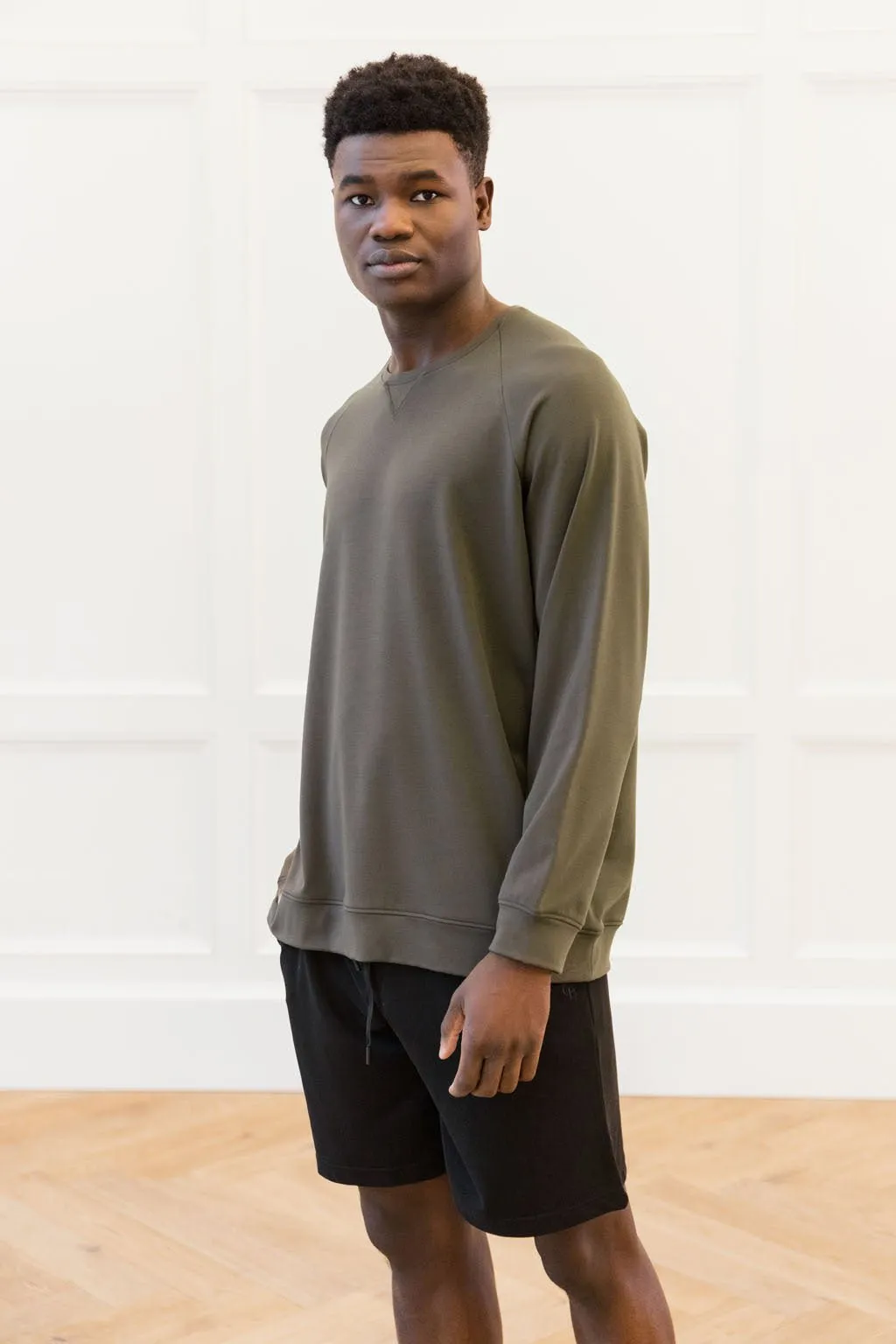 Men's Brushed Bamboo Pullover Crew