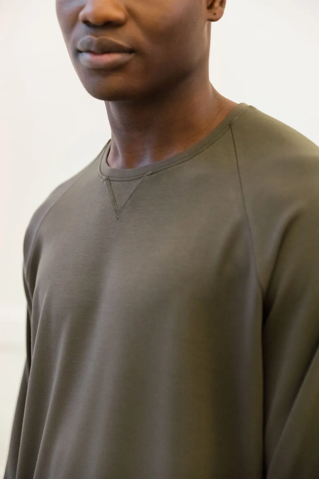 Men's Brushed Bamboo Pullover Crew