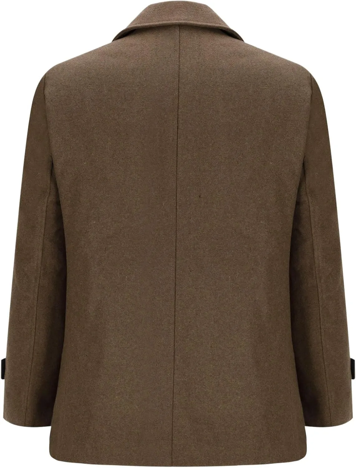 Men's Casual Trench Coat Slim Fit Notched Collar Long Jacket Overcoat Double Breasted Button Pea Coats wih Pockets