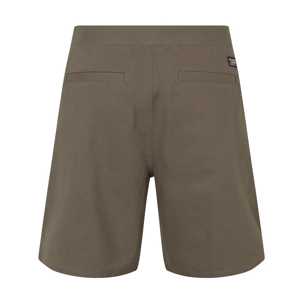 PAS NORMAL STUDIOS Off Race Cotton Twill Shorts - Ash Brown