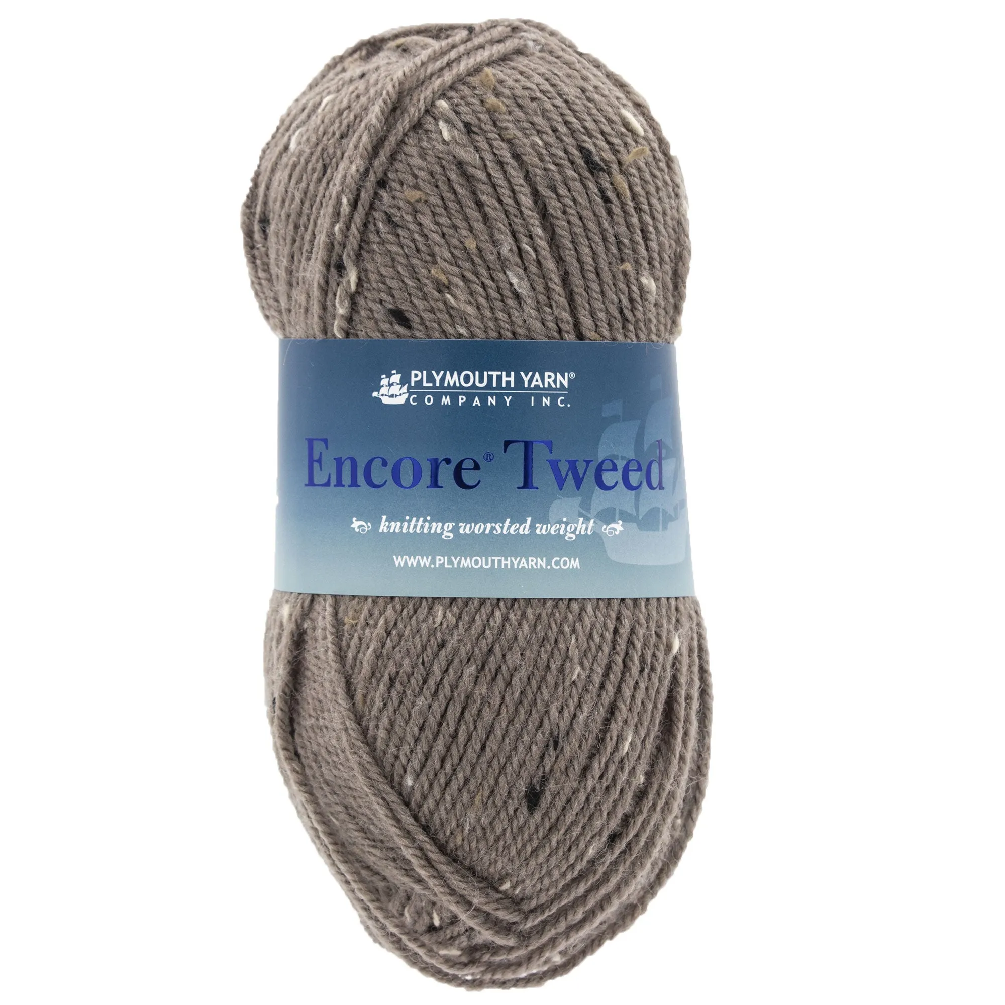 Plymouth Yarn Encore Tweed Yarn - 1204 Brownstone
