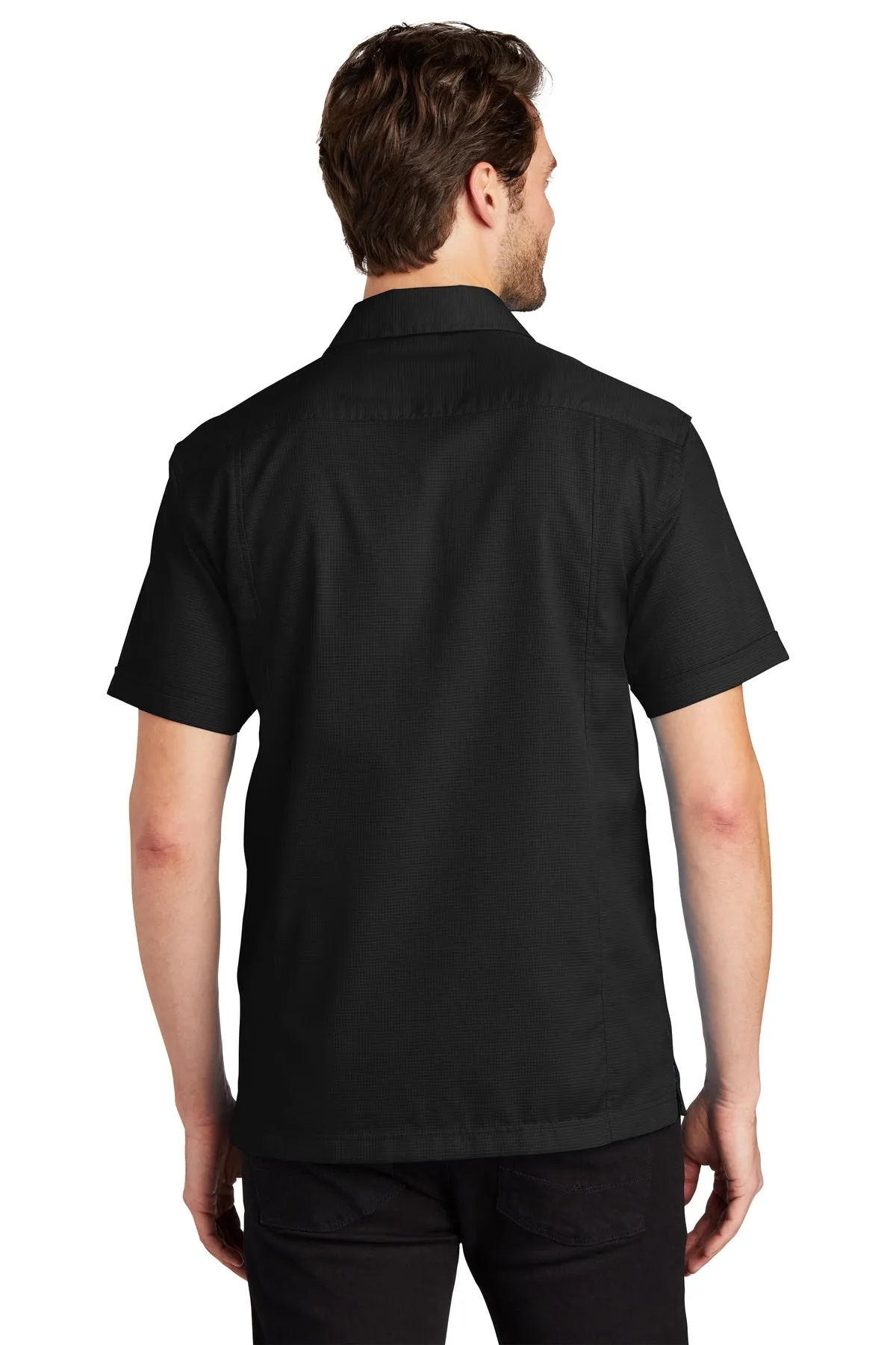 Port Authority Textured Custom Camp Shirts, Black