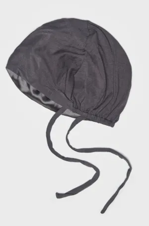 Satin-Blend Charcoal Bamboo Jersey Hijab Cap