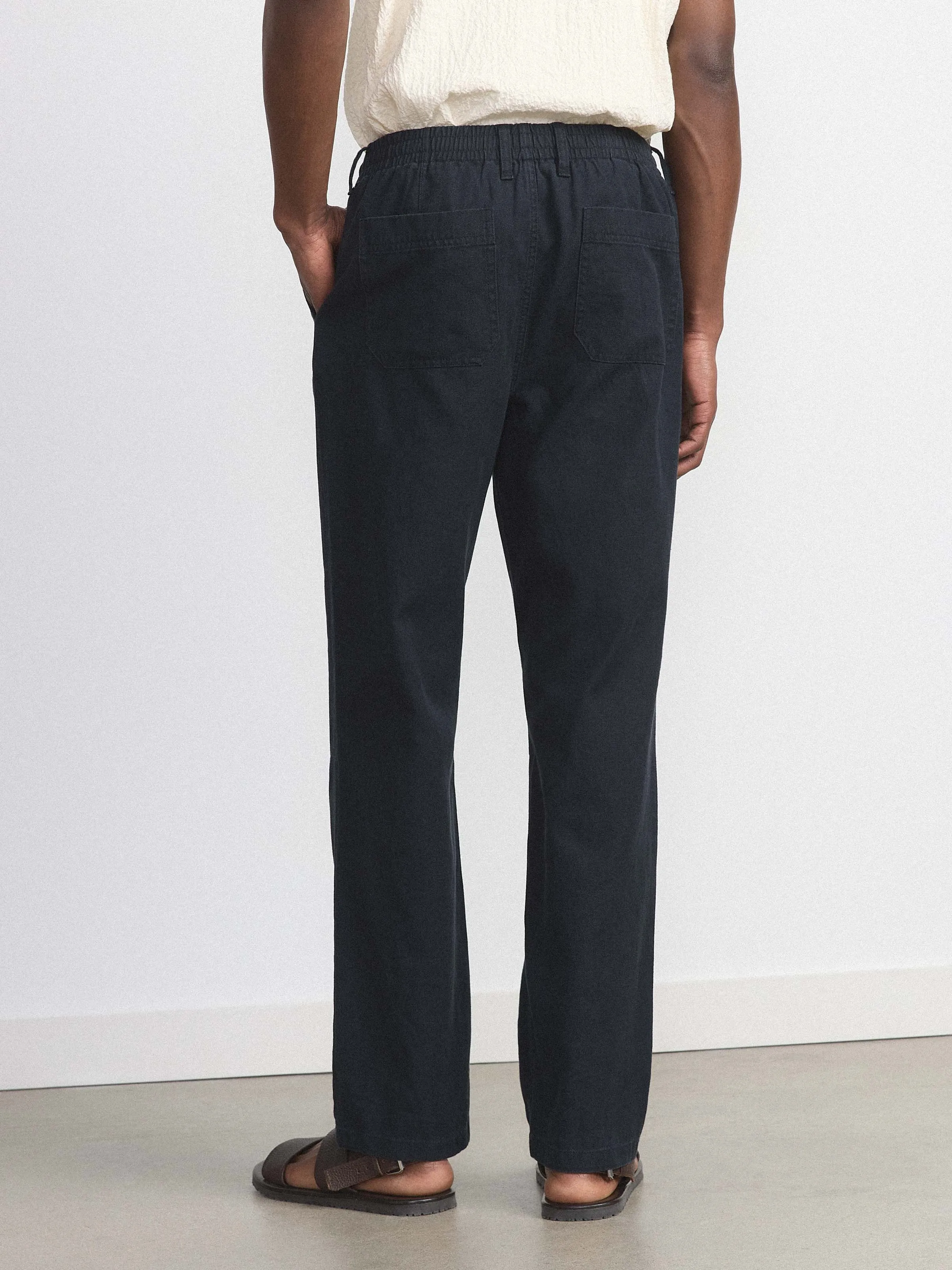 The Joey Straight Canvas Pant in Navy