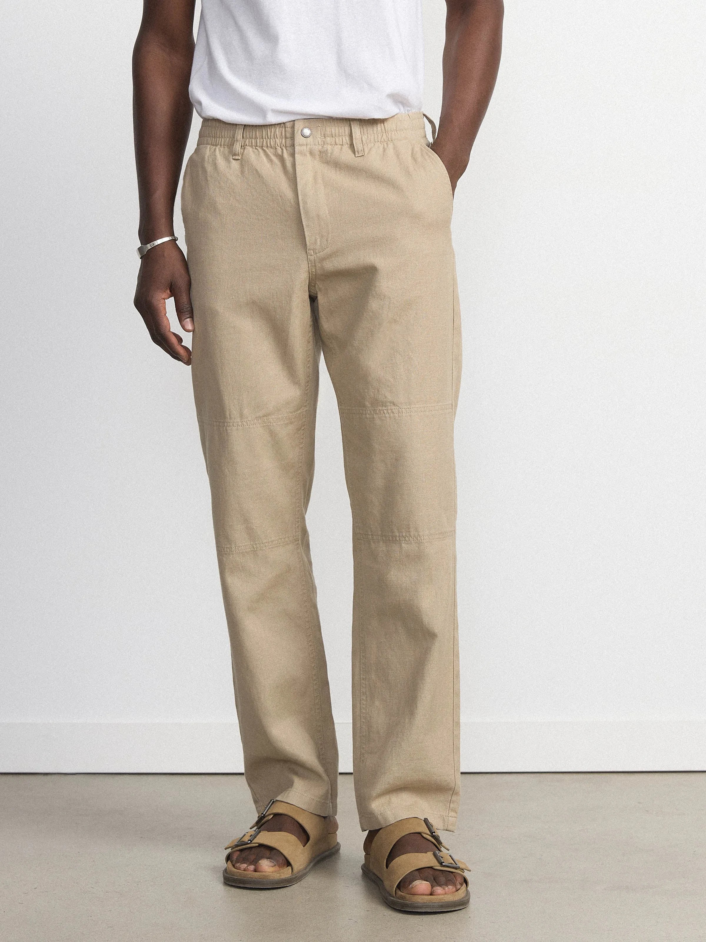 The Joey Straight Canvas Pant in Sandstone