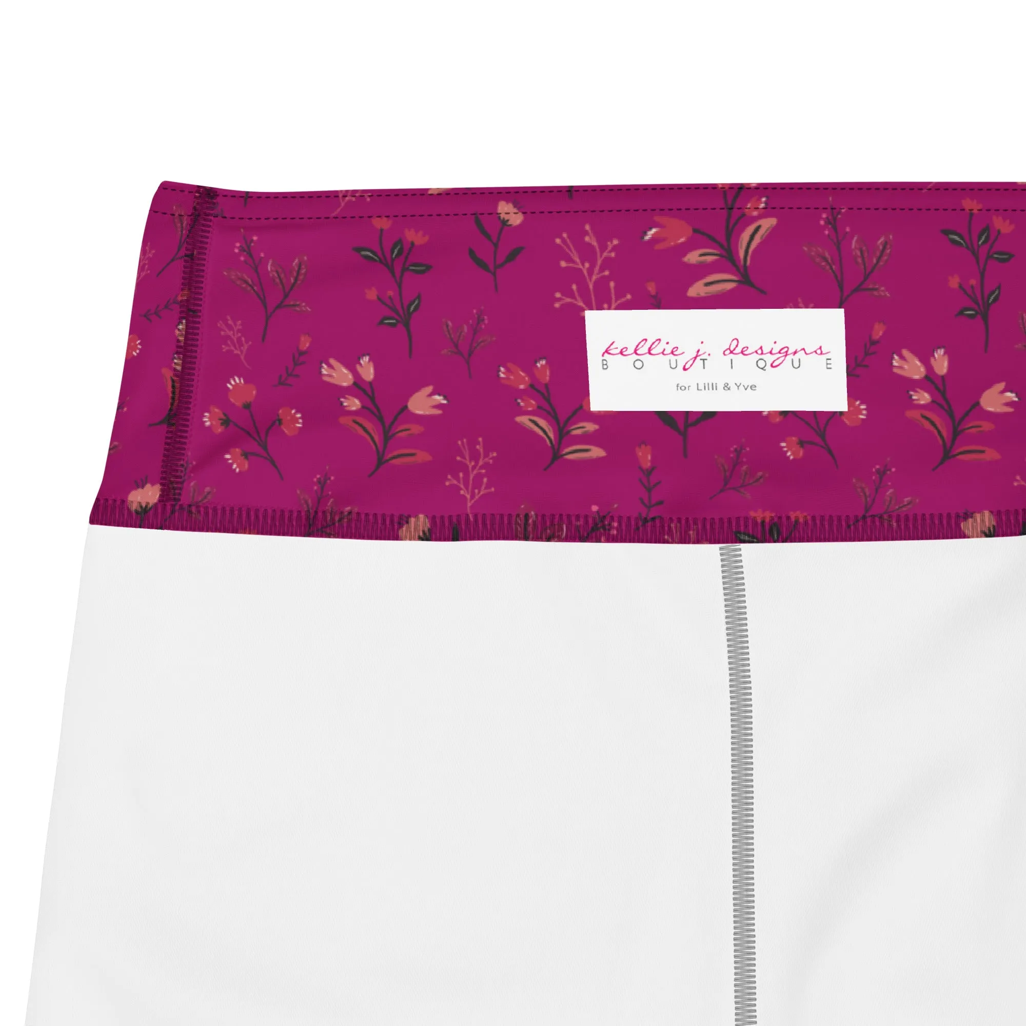 Viva Magenta Floral Yoga Leggings