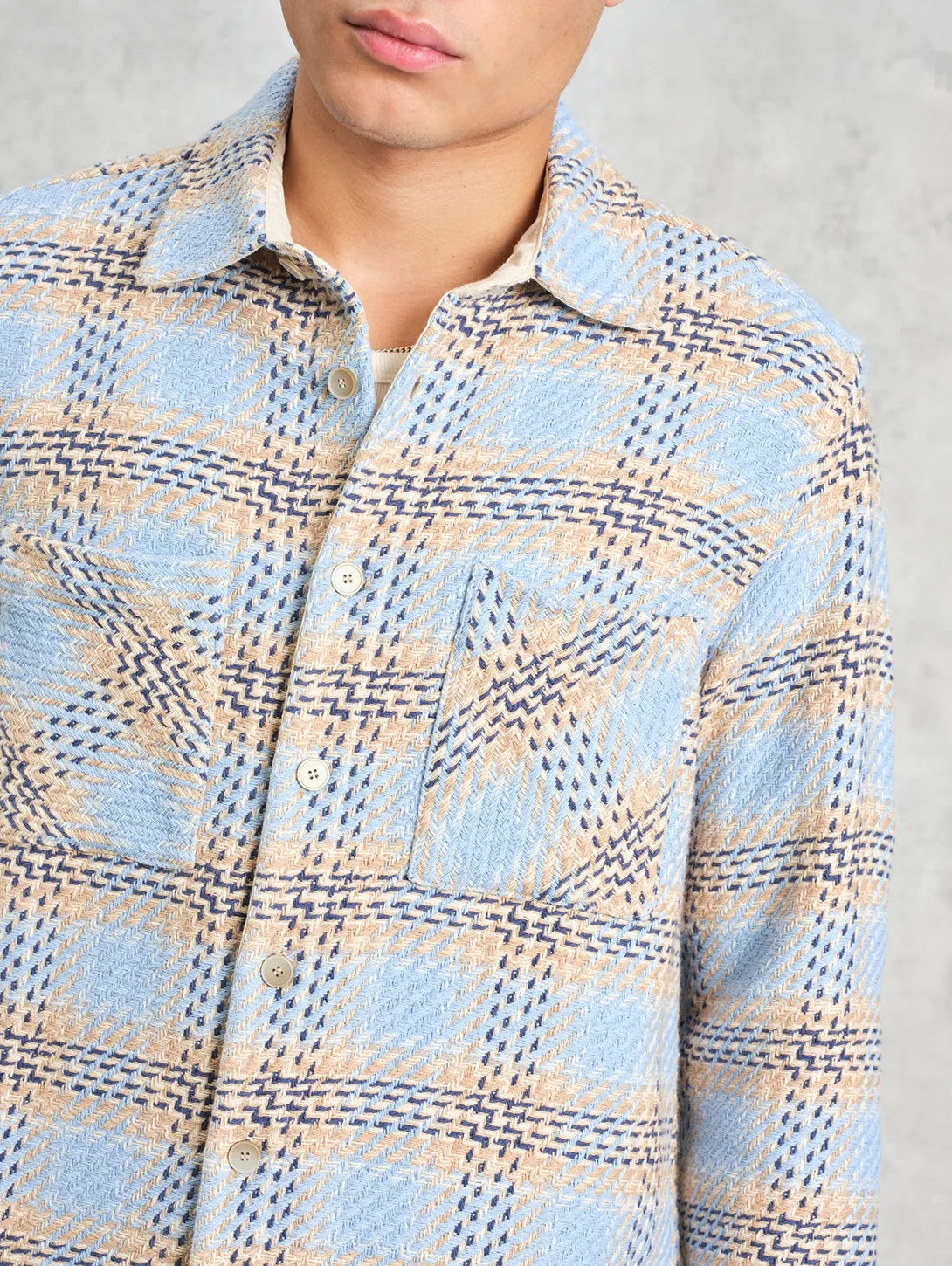 Whiting Overshirt - Pale Blue Earl Check