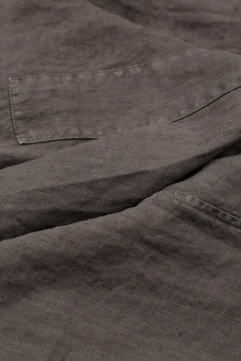 Wide Truffle Off-Dye Linen Trousers