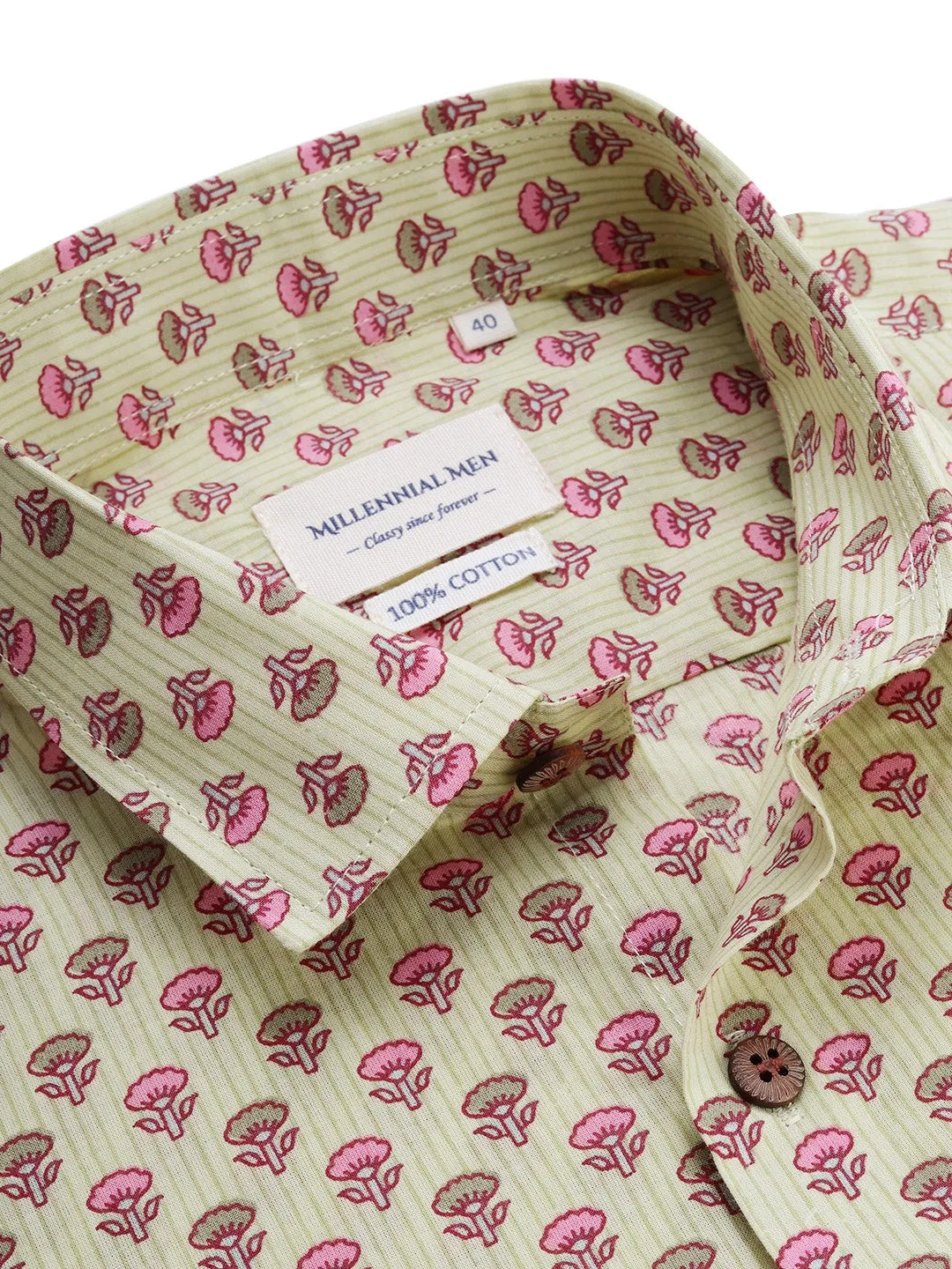 Yellow Cotton Full Sleeves Shirts For Men-Mmf0229